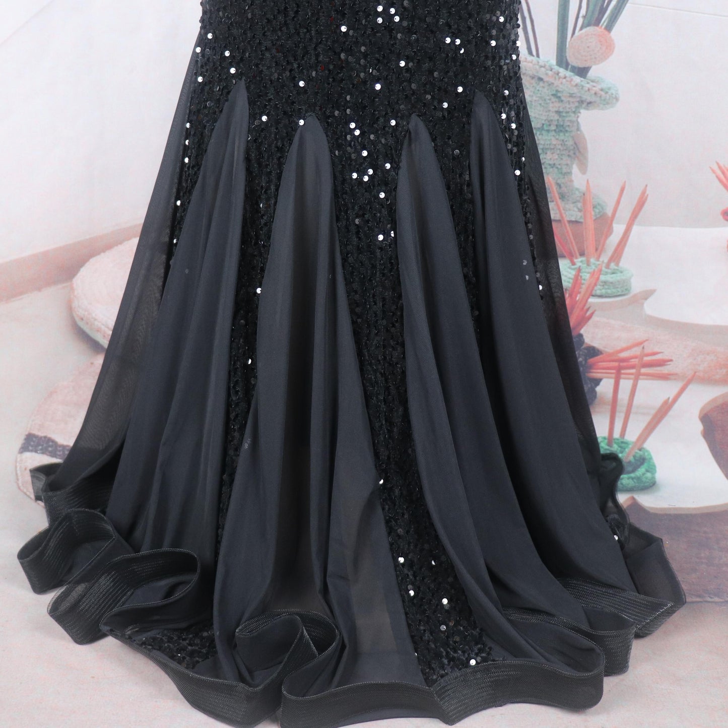 Elegant African Clothing Dress Women African Dress Sequins Latest African Dress Style African Women Hem Mesh Dress