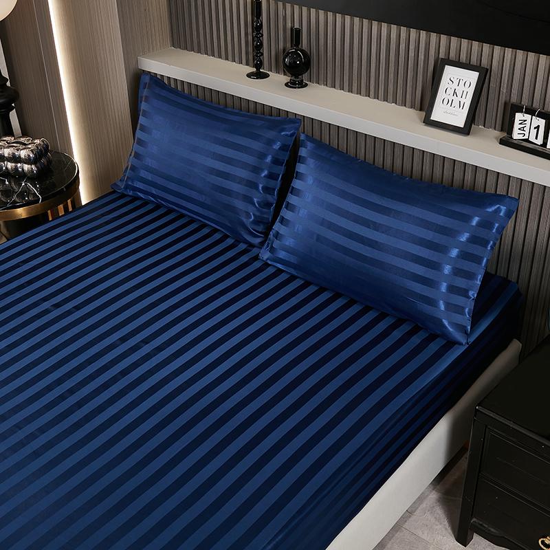 Wholesale Silk Satin Bed Sheet Suit Wrinkle Free Deep Pocket Hotel Home Woven Technique Polyester Padding