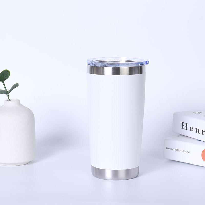 Wholesale Powder Coated Insulated Travel Coffee Cup Plain Tumbler Stainless Steel Double Wall Vacuum Cup 20 Oz Tumbler With Lid