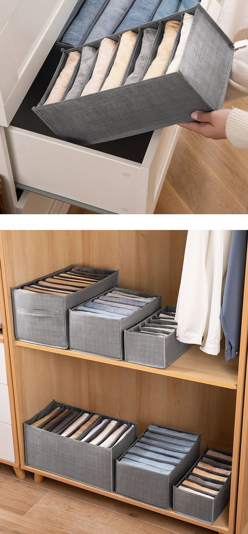 Hot Selling Clothes Storage Wardrobe Jeans Storage Box Foldable Non-woven Clothes Toy Storage Box