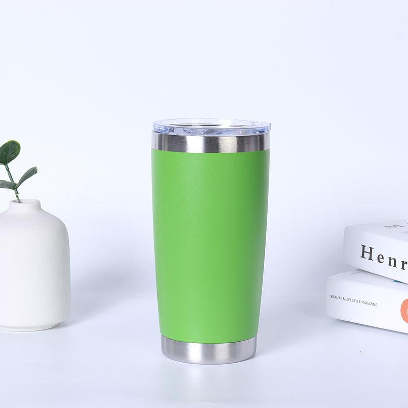 Wholesale Powder Coated Insulated Travel Coffee Cup Plain Tumbler Stainless Steel Double Wall Vacuum Cup 20 Oz Tumbler With Lid