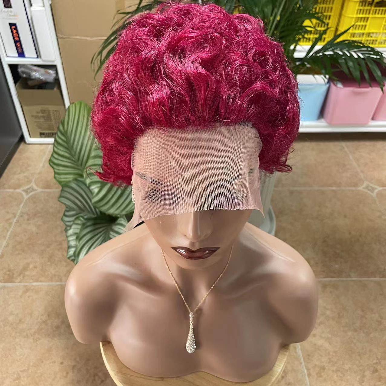 Popular European And American African Short Curly Hair Wig Wool Roll Various Colors African Women Short Elf Curly Hair Wig