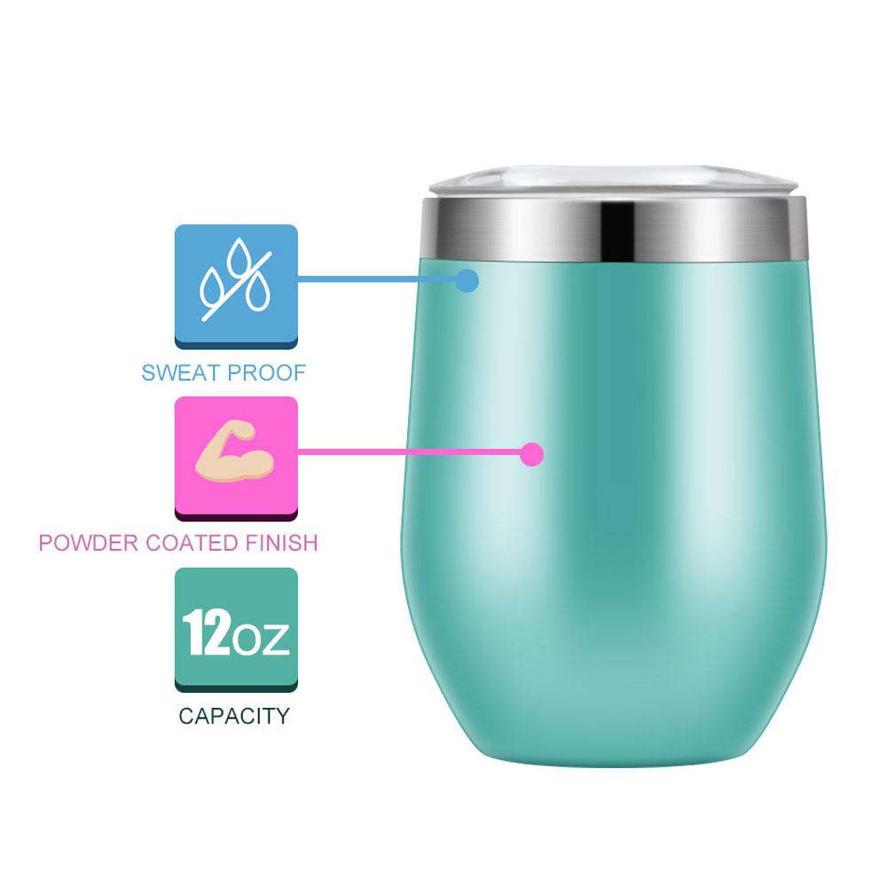 Custom Luxury Gift Suit Glitter Rose Gold Insulation Stainless Steel Wine Glass