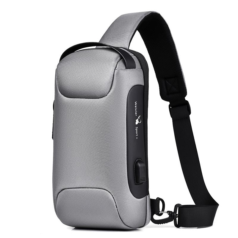 Anti-theft Men's Chest Bag Good Shape Beautiful Waterproof USB Rechargeable Crossbody Bag