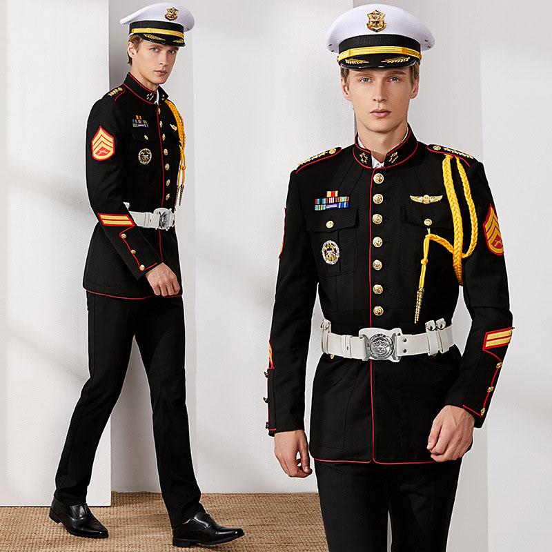 High Quality Fashion Custom Winter Black Airport Hotel Work Wear Royal Security Uniform Men