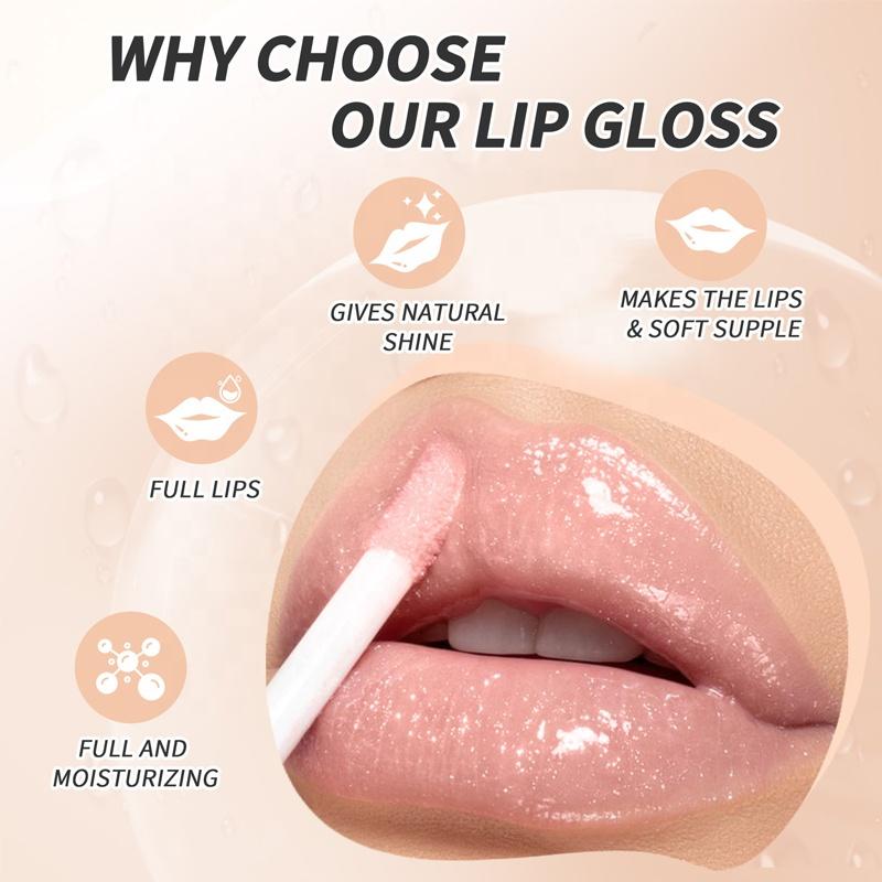 Manufacturer Luxury Cosmetic Gloss Transparent Lip Glaze Wholesale Bulk Glitter Lip Gloss