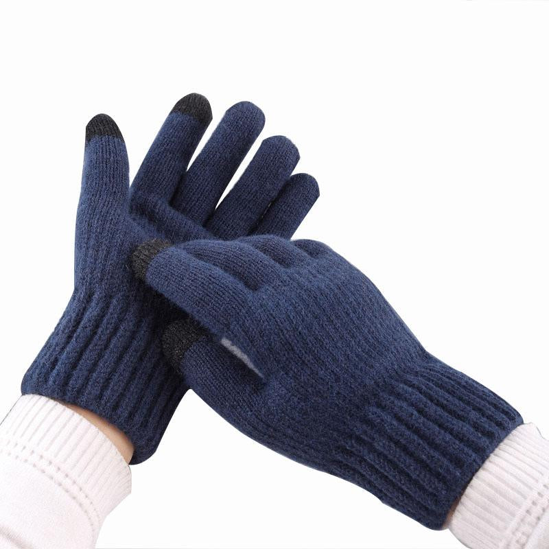 New Knitted Wool Gloves Cycling Outdoor Touch Screen Alpaca Warm Thick Winter Jacquard Ladies Hand Gloves