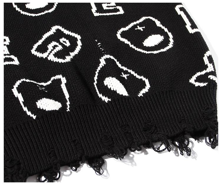 Nanteng Custom Logo Low Minimum Order Quantity Autumn And Winter Warm Printed Jacquard Sweater Round Neck Sweater Men's Pullover