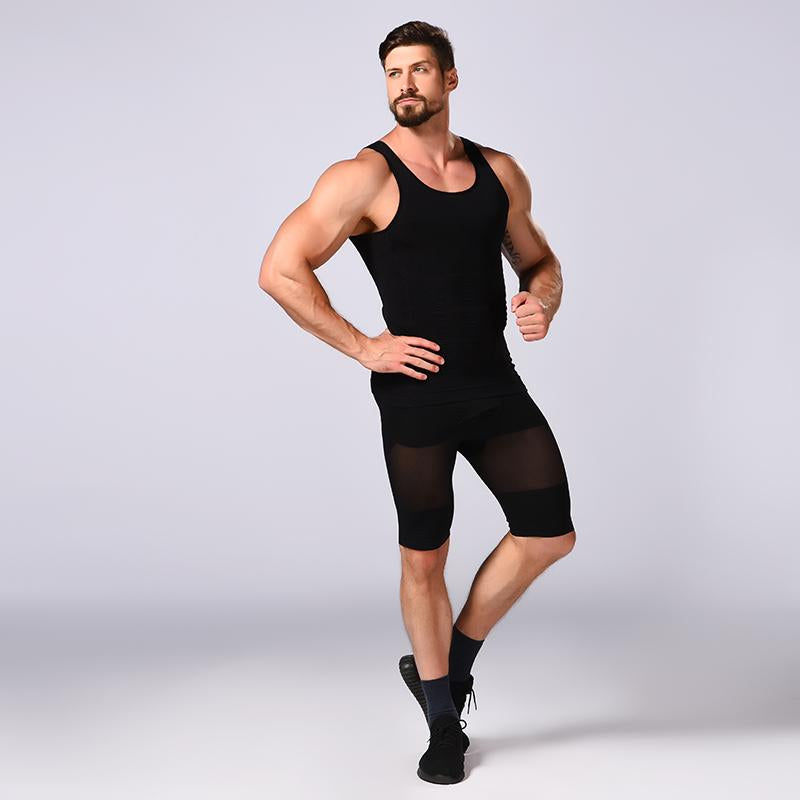 Newest Hot Sale Cheap White Body Shaping Underwear Vest Slim Body Shaping Men's Vest