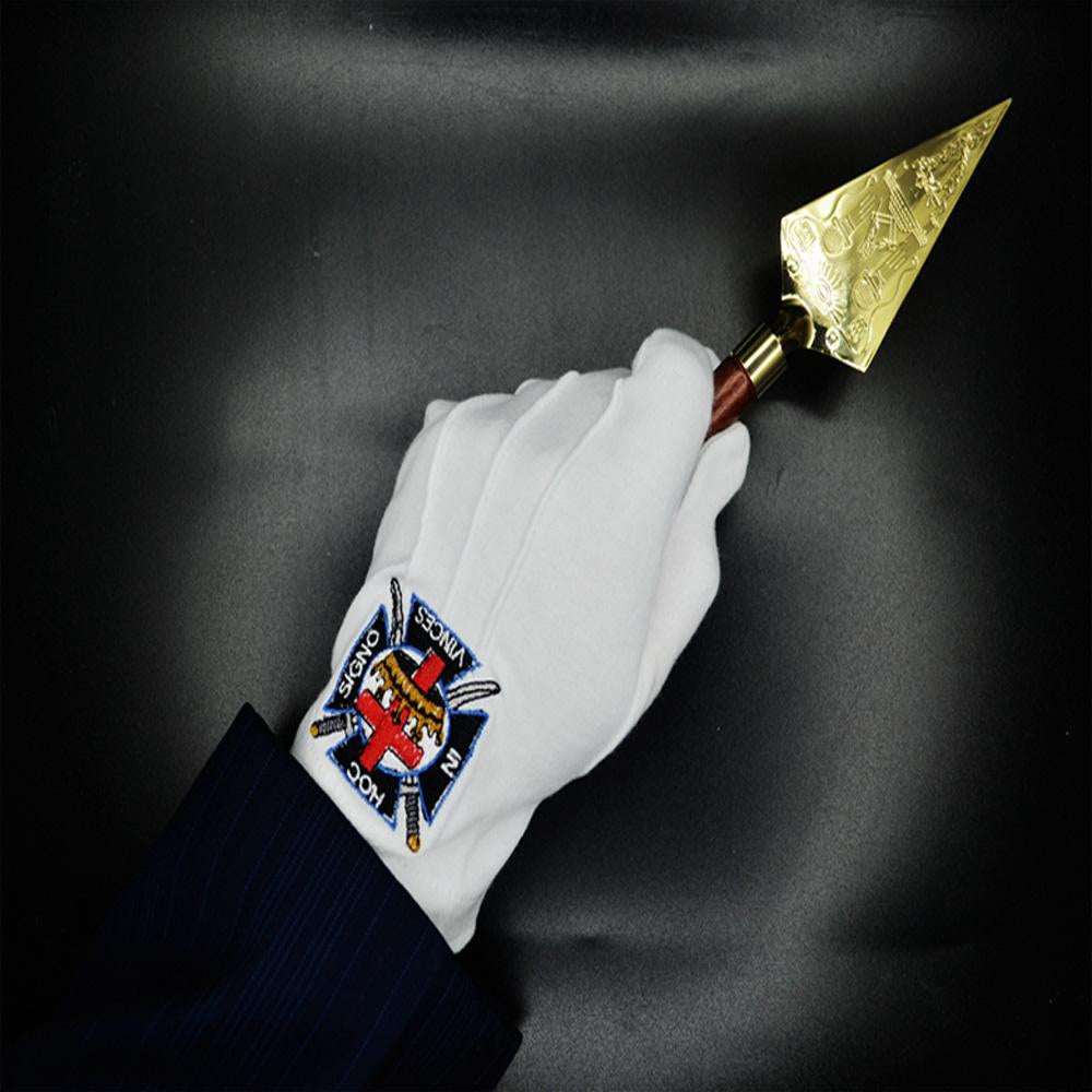 Wholesale Custom Menswear Church Masonic Embroidery White Cotton Masonic Masonic Riggilla Hand Gloves High Quality Women