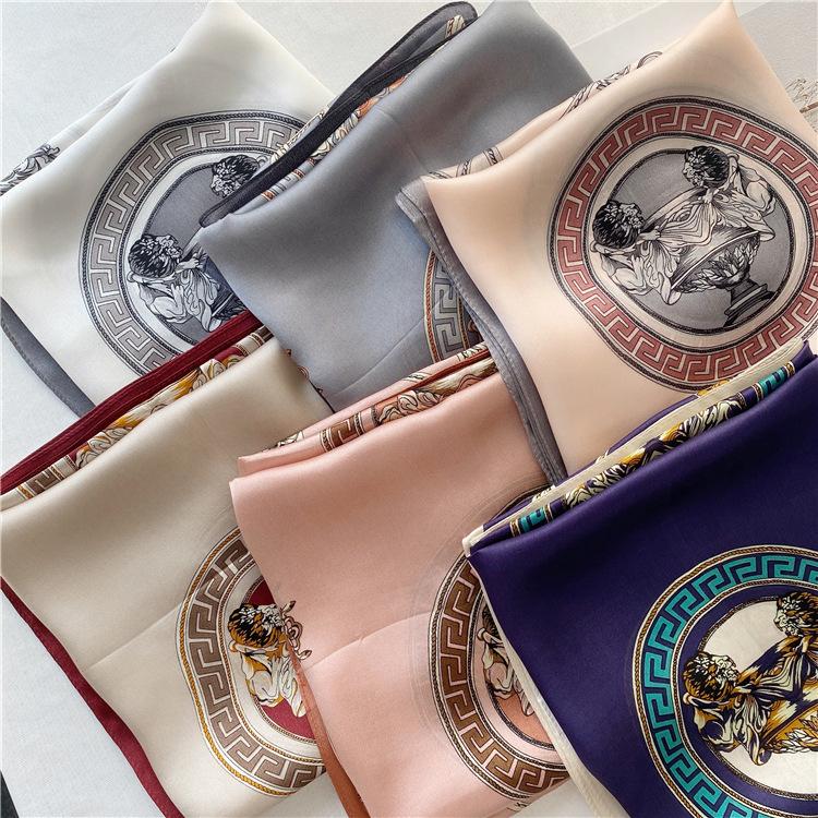 Custom 100% Silk Digital Printed Silk Twill Scarf Custom Printed Silk Scarf