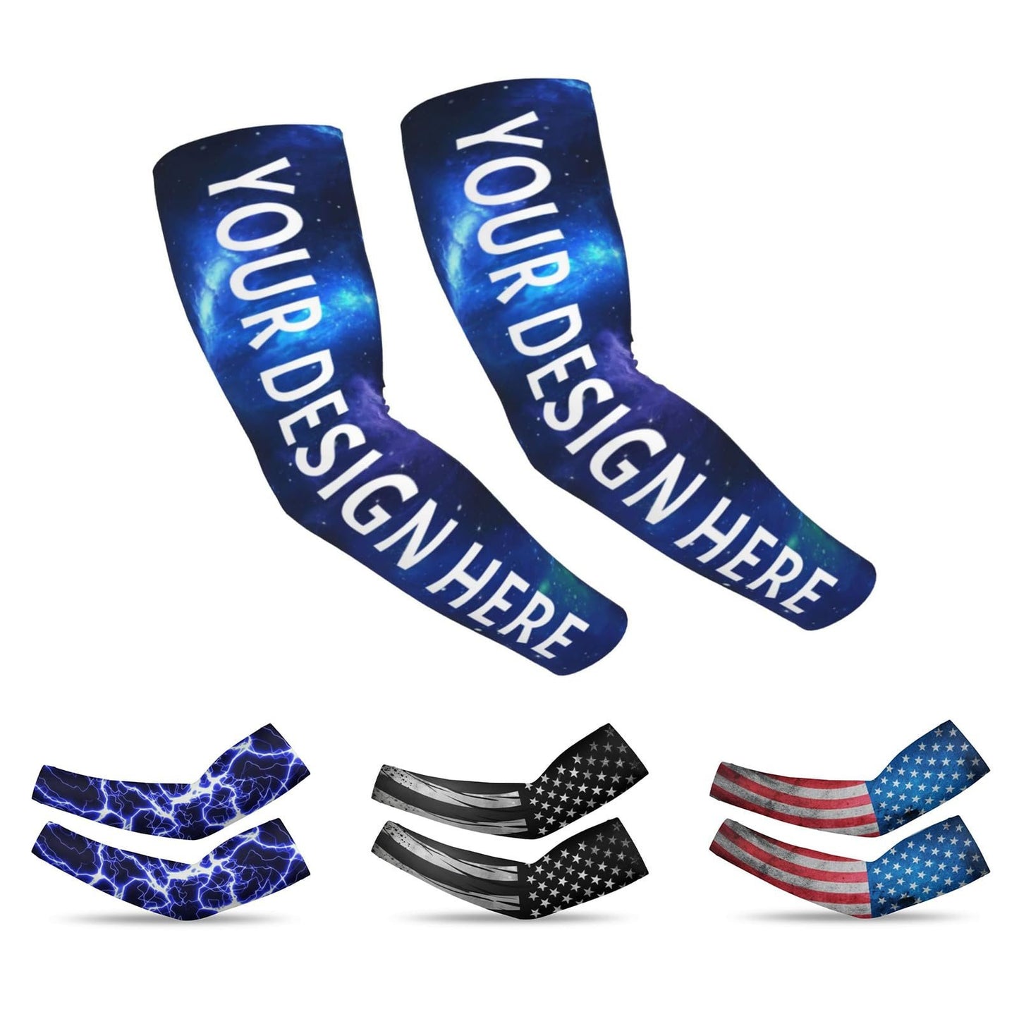 Customized Arm Cover Protection Sports Arm Cover UV Protection Personalized Logo Text Baseball Arm Cover Polyester And Spandex