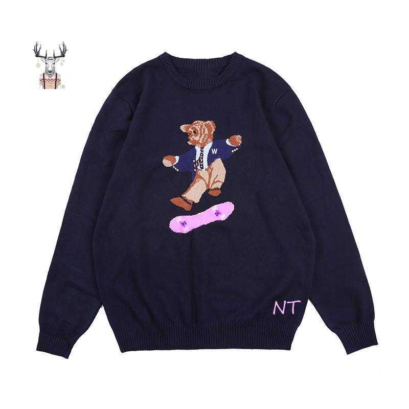 Custom High Quality Winter Crewneck Jacquard Pullover Knitted Shirt Cotton Men Pullover Sweater