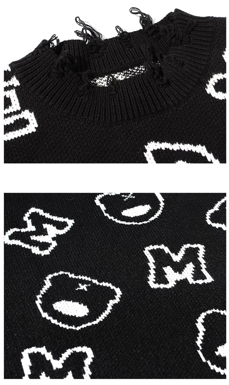 Nanteng Custom Logo Low Minimum Order Quantity Autumn And Winter Warm Printed Jacquard Sweater Round Neck Sweater Men's Pullover