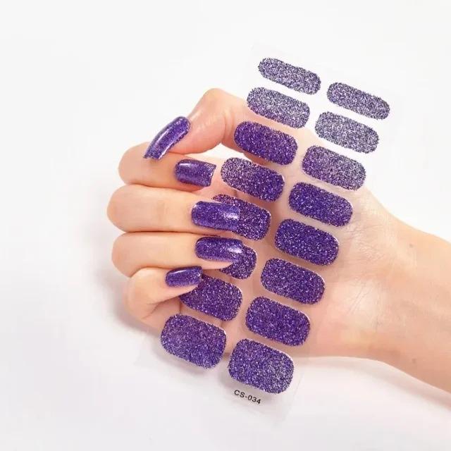 Waterproof Nail Gel Sticker Decal Semi-cured UV Lamp Gel Nail Sticker With UV Lamp, Durable