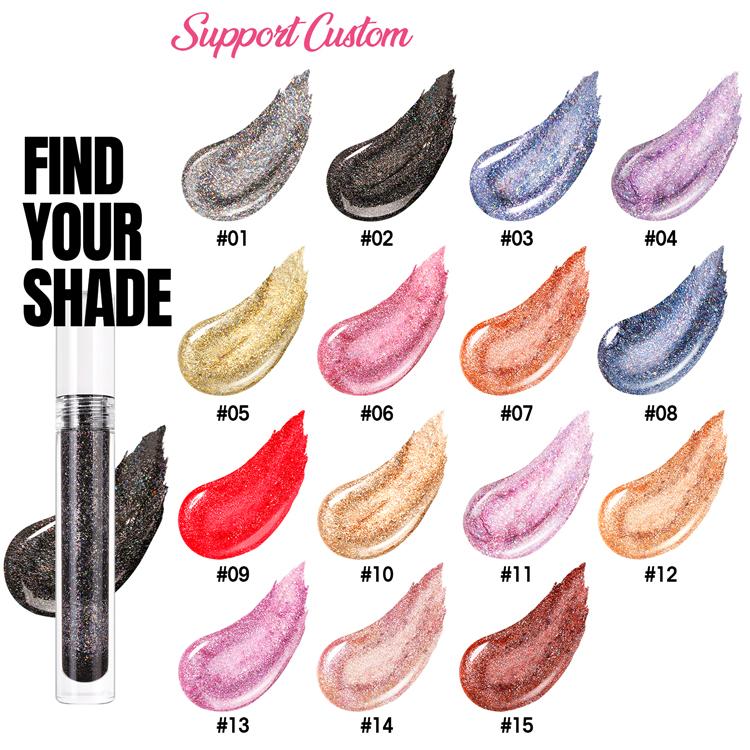 Wholesale OEM Diamond Lip Gloss Makeup High Gloss Hologram Glitter Lip Gloss