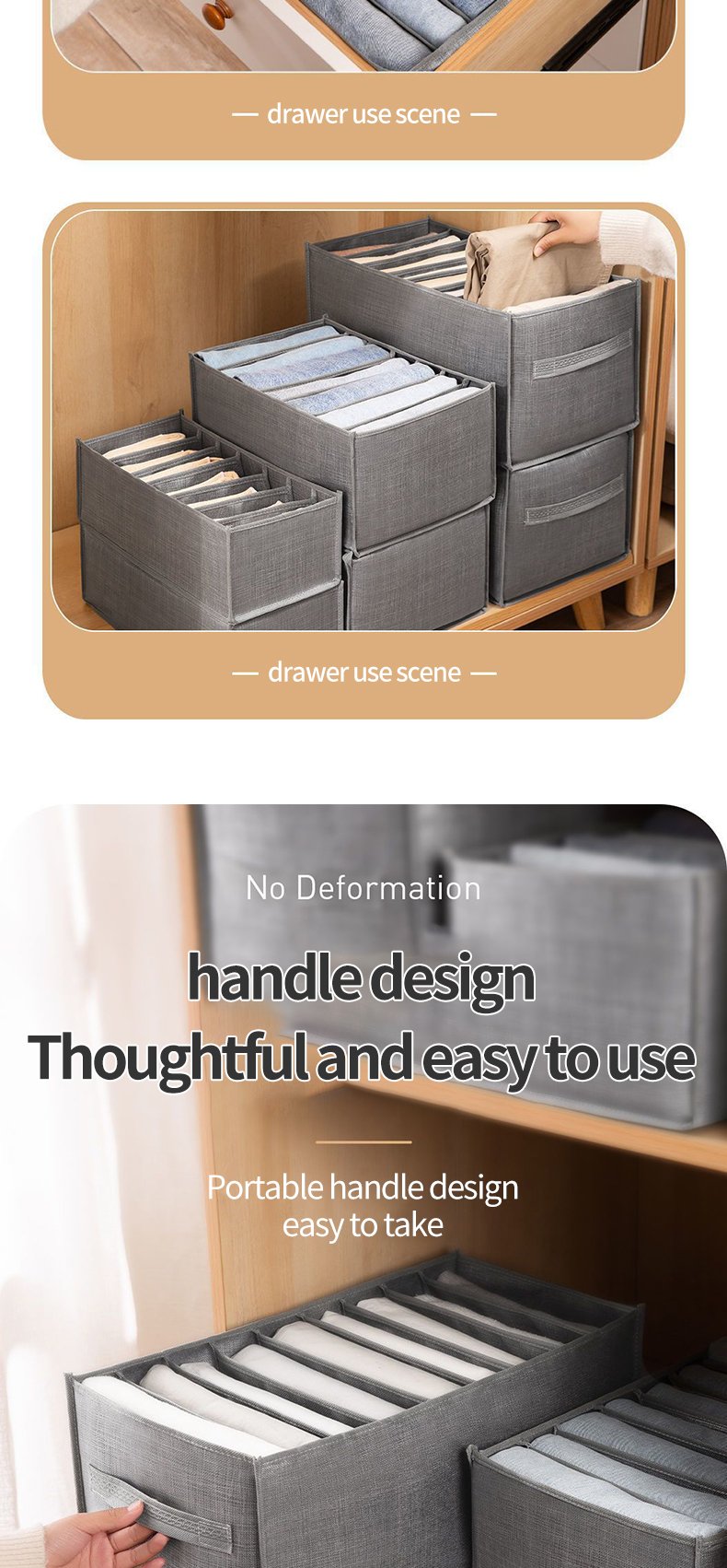 Hot Selling Clothes Storage Wardrobe Jeans Storage Box Foldable Non-woven Clothes Toy Storage Box