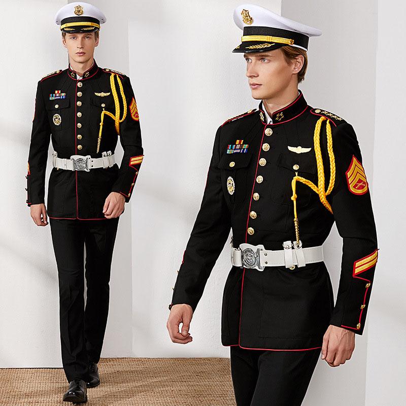 High Quality Fashion Custom Winter Black Airport Hotel Work Wear Royal Security Uniform Men