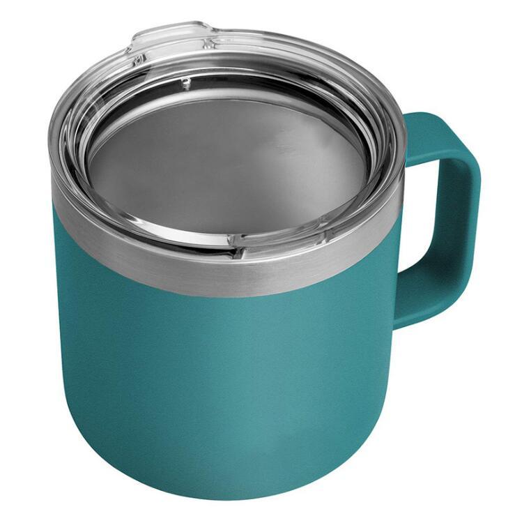 Custom Logo Camping Travel Double Wall 12 Oz 14 Oz Stainless Steel Cup Insulated Coffee Cup With Handle