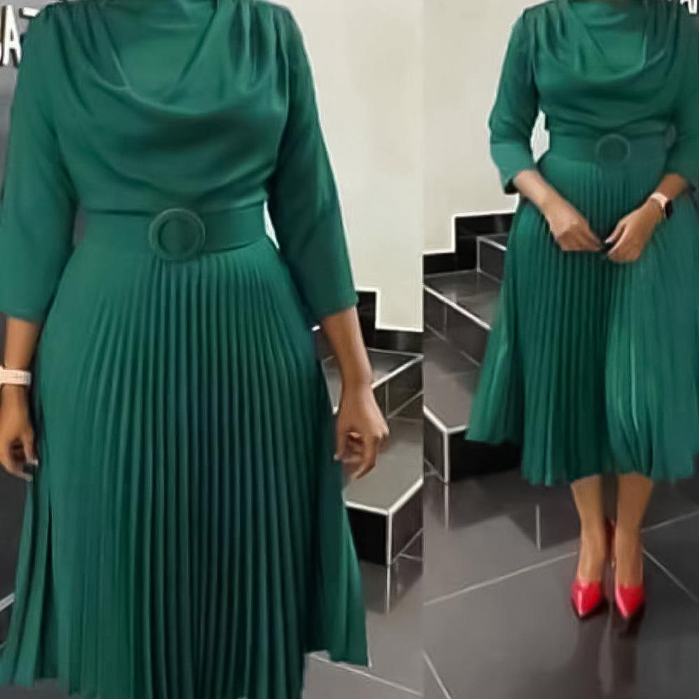 New Design African Career Clothing Spring Fashion African Clothing Chiffon Pleated Skirt