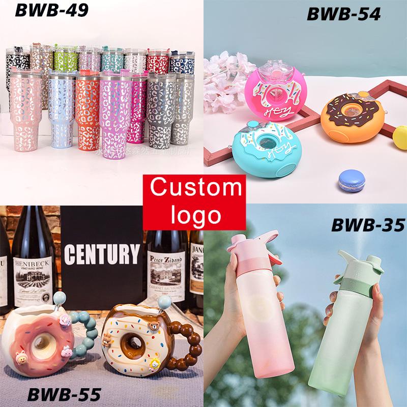Custom Logo Gift Cup New 2024 Ceramic Logo Plastic Straw Stainless Steel Cup Variety Of Promotional Cups