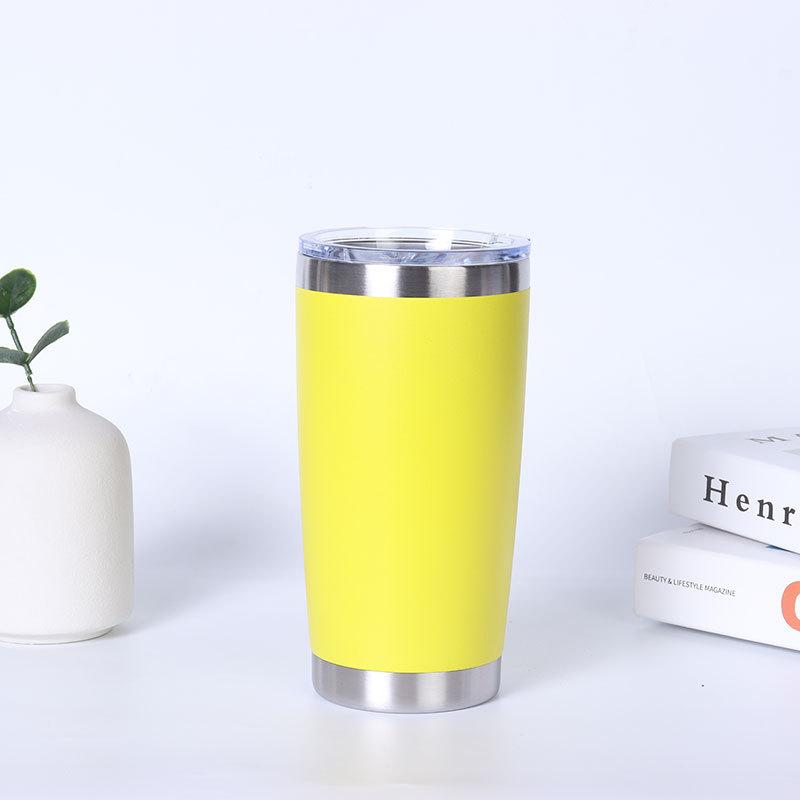 Wholesale Powder Coated Insulated Travel Coffee Cup Plain Tumbler Stainless Steel Double Wall Vacuum Cup 20 Oz Tumbler With Lid