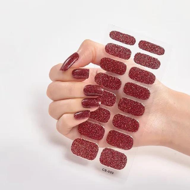 Waterproof Nail Gel Sticker Decal Semi-cured UV Lamp Gel Nail Sticker With UV Lamp, Durable