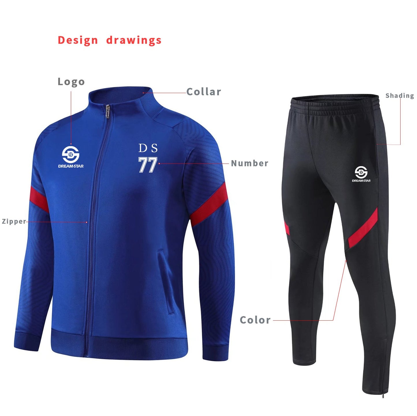 2025 Black Football Training Football Wear Sportswear Pain Football Wear Sportswear
