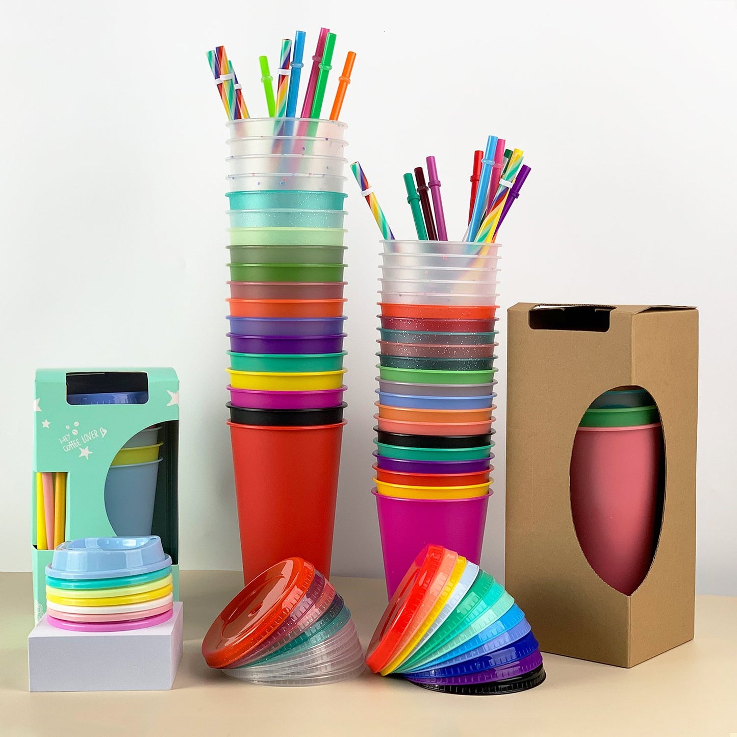 Hot Sale Bisphenol A Free Reusable Drinking Cold Cup 16 Oz/24 Oz Polypropylene Frosted Plastic Cup With Lid And Straw