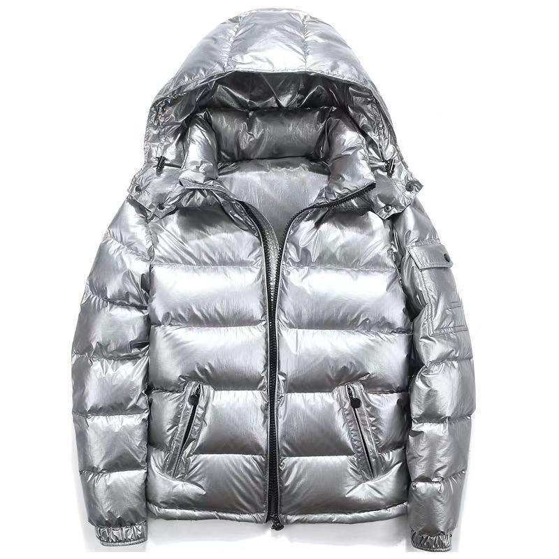 Down Jacket Men's Bright Face Fashionable Hooded Short Thickened Winter Bomber Shiny Puffer Men's Jacket