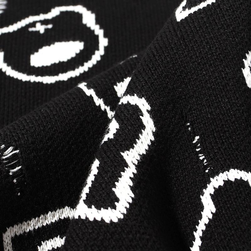 Nanteng Custom Logo Low Minimum Order Quantity Autumn And Winter Warm Printed Jacquard Sweater Round Neck Sweater Men's Pullover