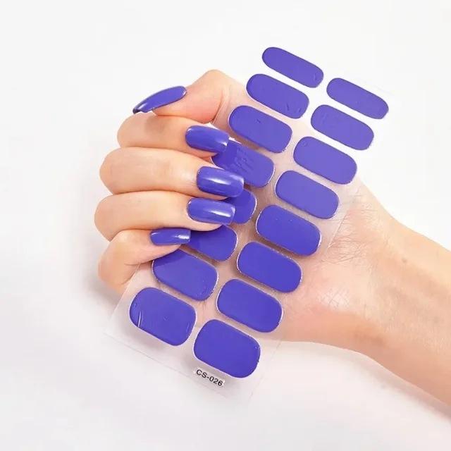 Waterproof Nail Gel Sticker Decal Semi-cured UV Lamp Gel Nail Sticker With UV Lamp, Durable