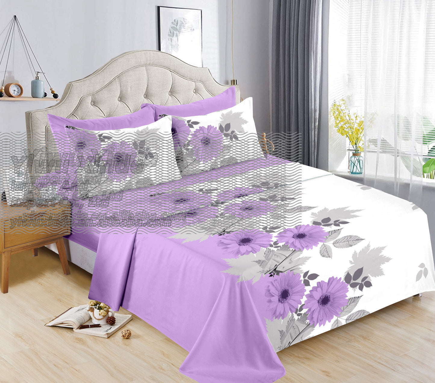 6pc Bedding Suit Wholesale In Stock Retail Printed Cotton Touch Fit Sheets King Bed Sheet With Pillowcase 6 Pcs