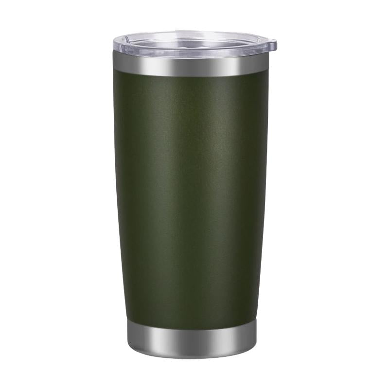 Custom Logo Double Wall 18/8 Stainless Steel 20 Oz Tumbler Travel Mug 20 Oz Powder Coated Coffee Mug Tumbler With Lid And Straw
