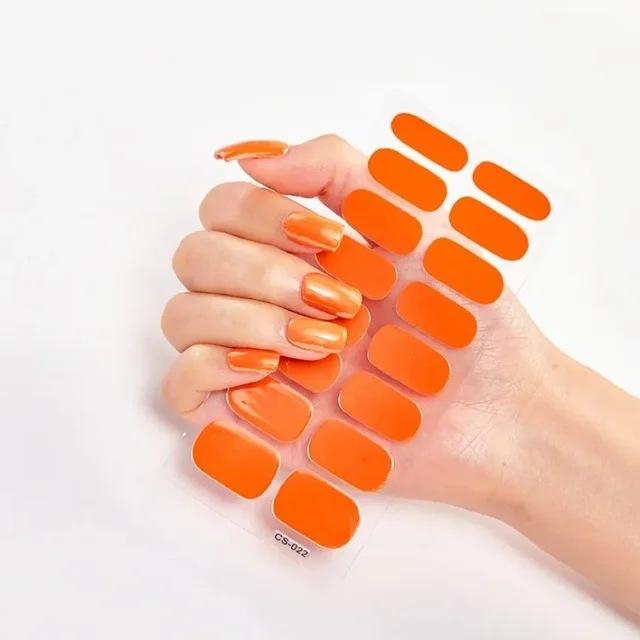 Waterproof Nail Gel Sticker Decal Semi-cured UV Lamp Gel Nail Sticker With UV Lamp, Durable