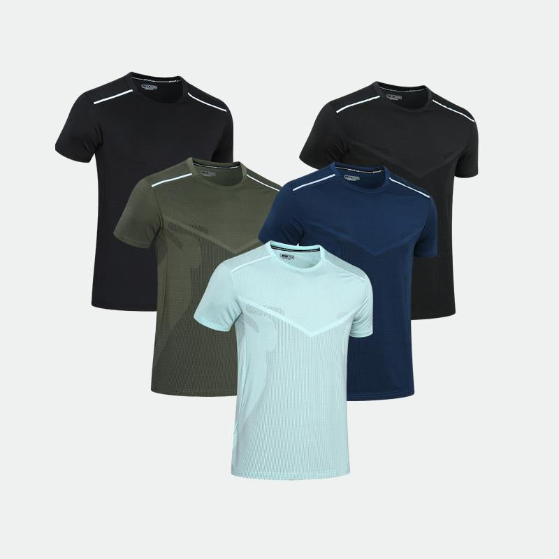 Light Fit Printed Short Sleeve High Stretch Running Top Training Gym T-shirt For Men