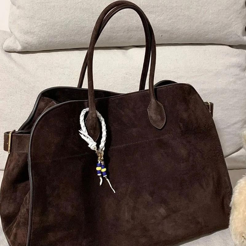 Custom Luxury Women Travel Handbag Leather Large Capacity Retro Women Suede Handbag Shoulder Bag