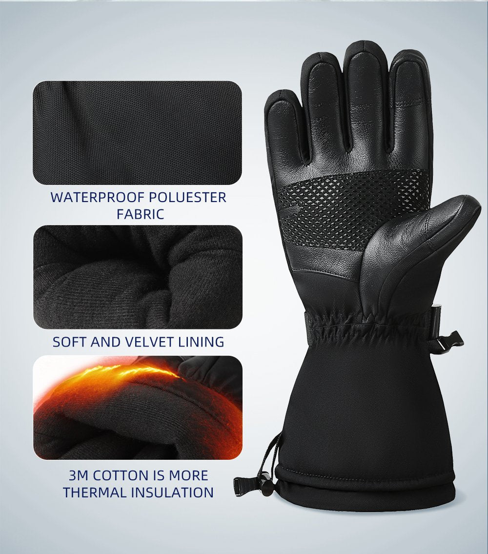 2023 New Goat Leather Outdoor Warm Gloves Electric Heating Gloves Usb Heating Gloves Rechargeable Men And Women