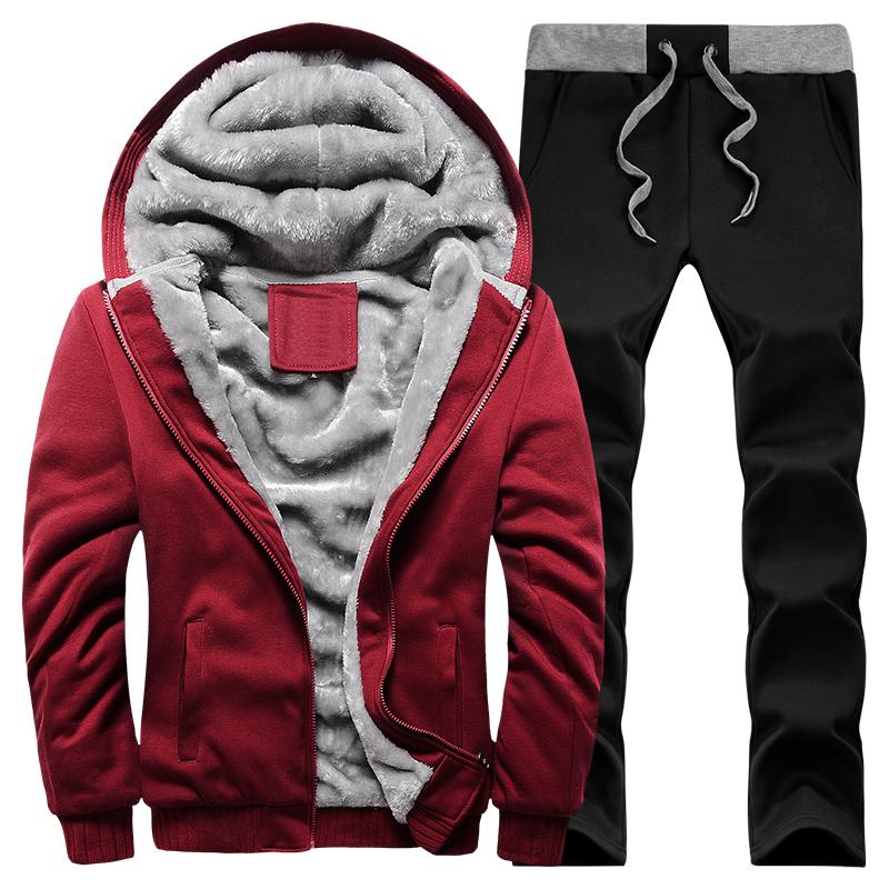 Men's Plain Sweatshirt Men's Wool Sweatshirt Suit Men's Suit Fur Lining Zipper