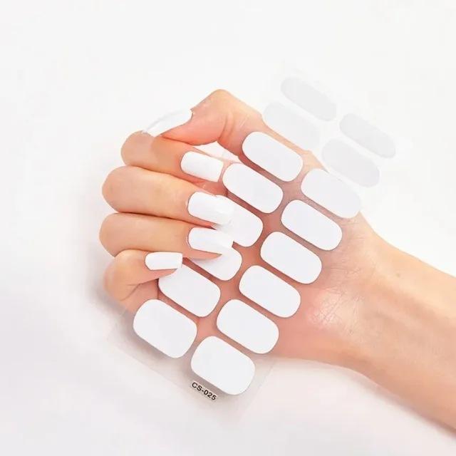 Waterproof Nail Gel Sticker Decal Semi-cured UV Lamp Gel Nail Sticker With UV Lamp, Durable