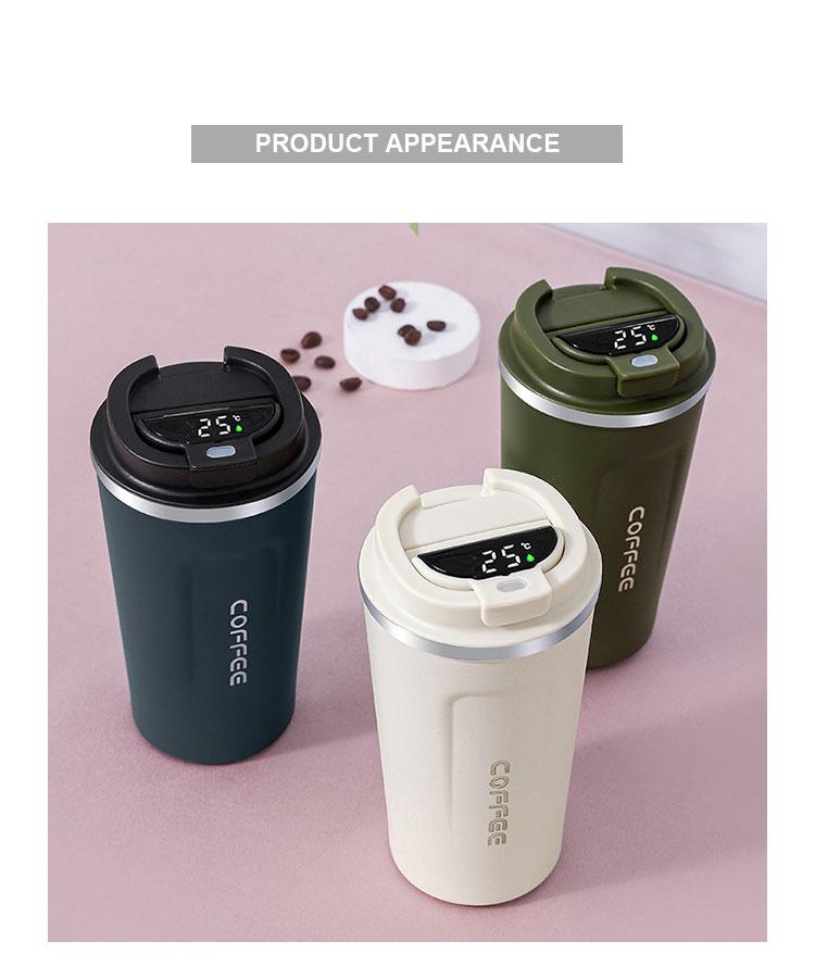 LED Cover Temperature 380 Ml 510 Ml Metal Double Wall Insulated Coffee Smart Mug Custom Cup With Personalized Logo