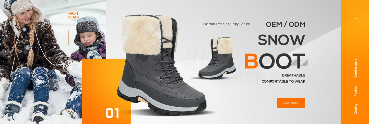 New Cheap Winter High-top Warm Plush Unisex Snow Boots Waterproof Large Size Comfortable Lightweight Women's Snow Boots