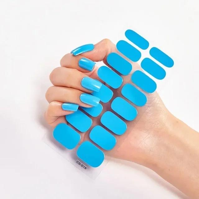 Waterproof Nail Gel Sticker Decal Semi-cured UV Lamp Gel Nail Sticker With UV Lamp, Durable