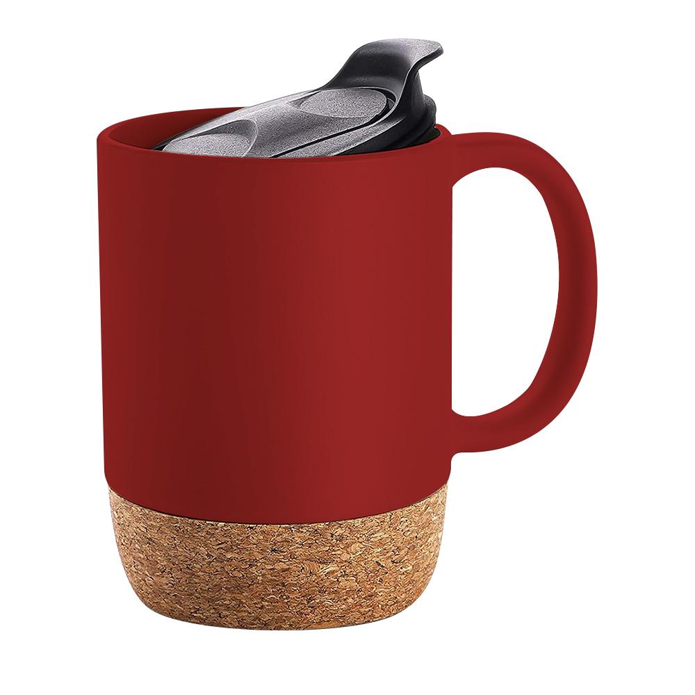 Customized Logo Creative 15 Oz 450 Ml Gift Office Home Indoor Milk Coffee Tea Cup Ceramic Cup With Cork Bottom Base And Sliding Cover