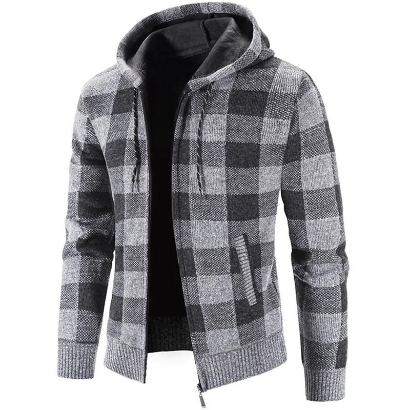 New Winter Plus Size Men's Sweater Custom Cardigan Jacket Men's Clothing Full Zip Wool Hoodie Sweater