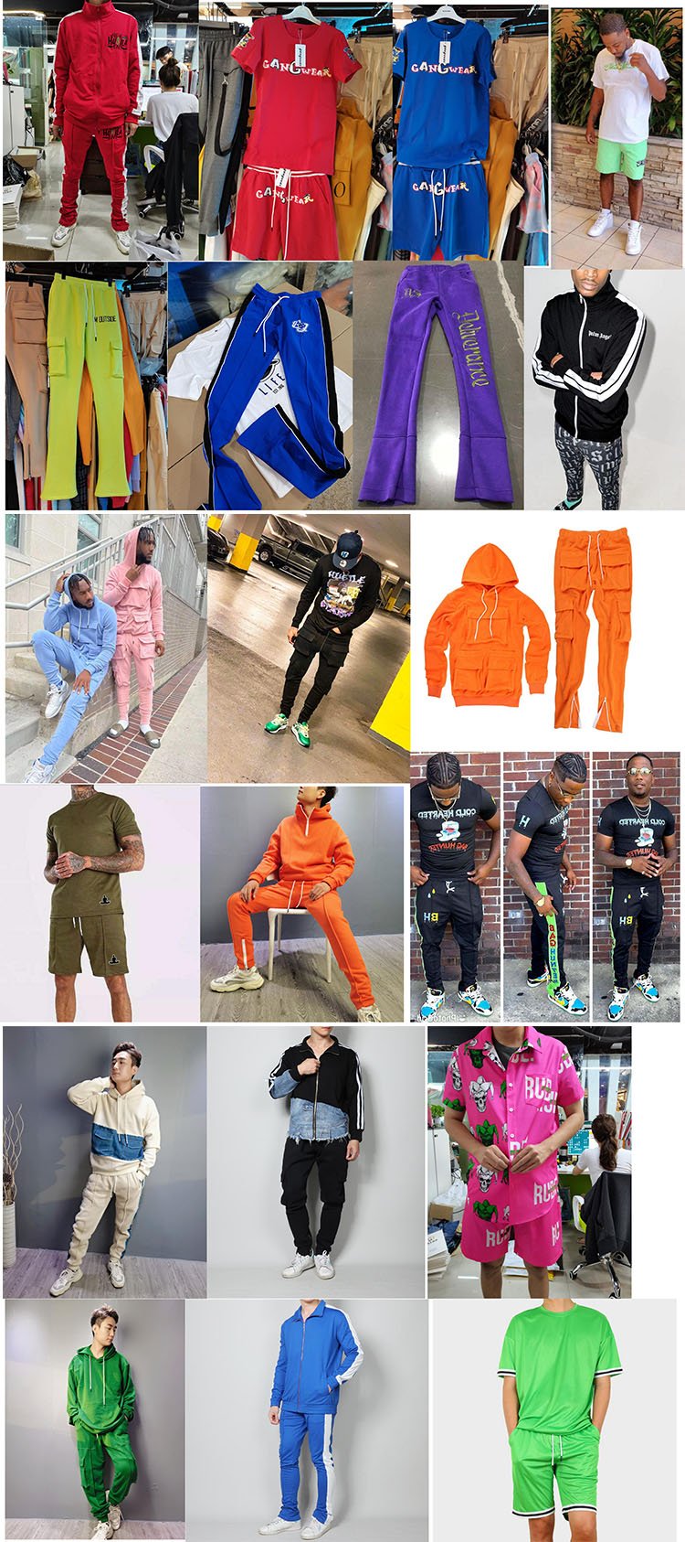 Nylon Pants Wide Leg Embroidered Trouser Men's Polyester Men's Jogger Casual Sports Nylon Sports Pants Men
