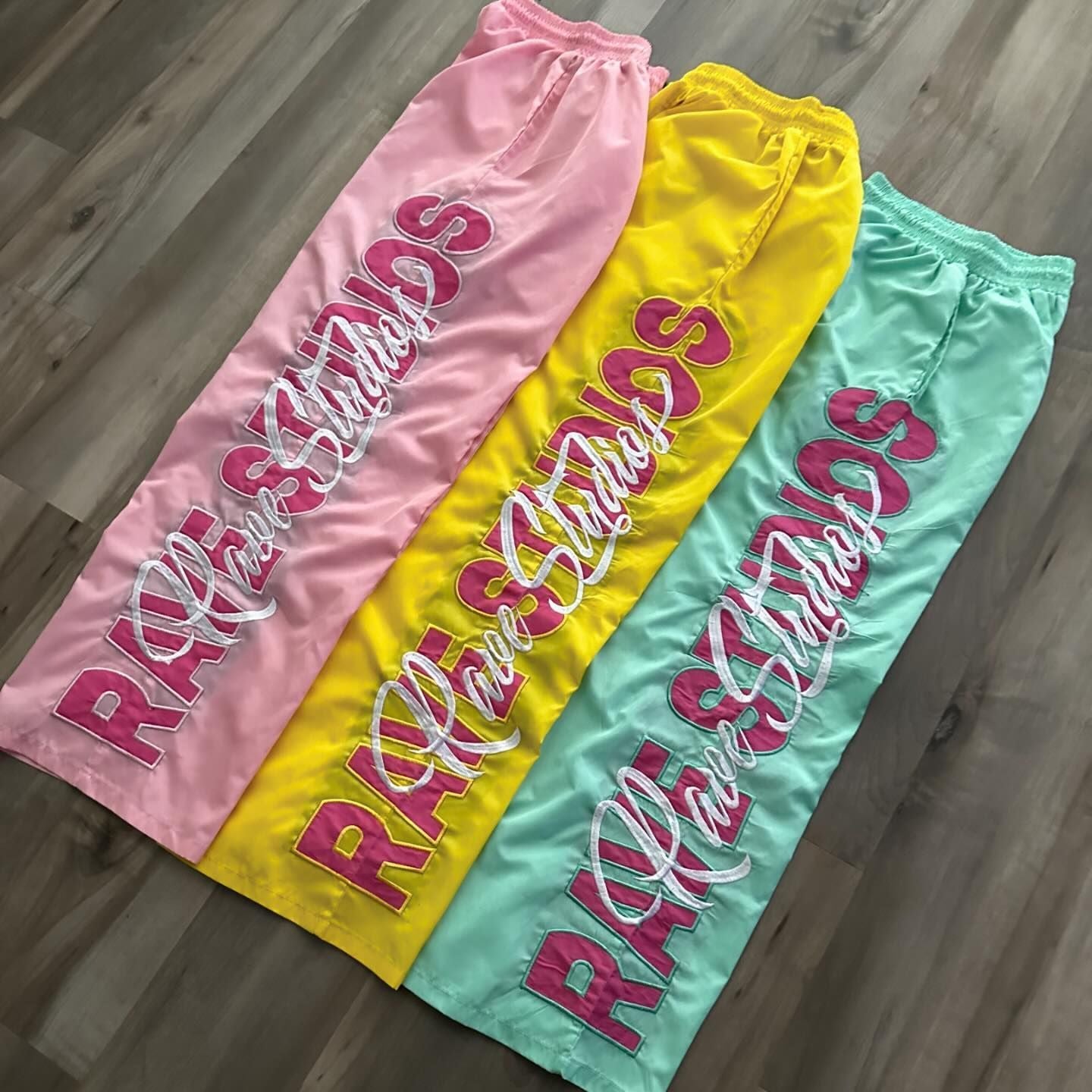 Nylon Pants Wide Leg Embroidered Trouser Men's Polyester Men's Jogger Casual Sports Nylon Sports Pants Men