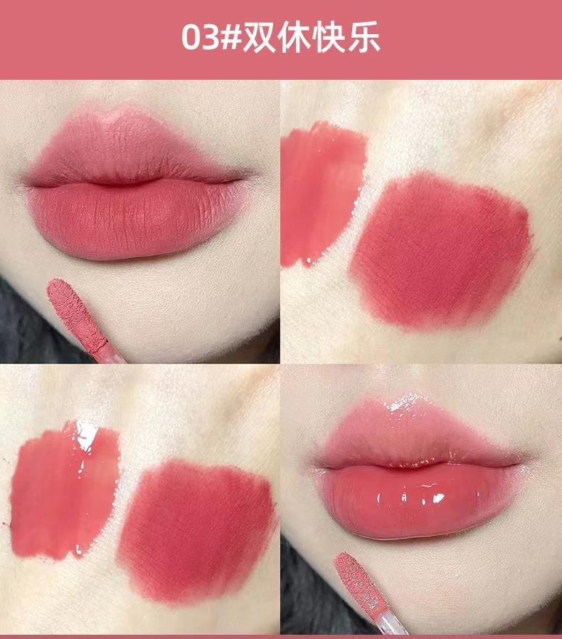 Double Lip Gloss Same Color Matte Gloss Velvet Sexy Red Liquid Lipstick Lip Gloss Lasting Lip Glaze Makeup