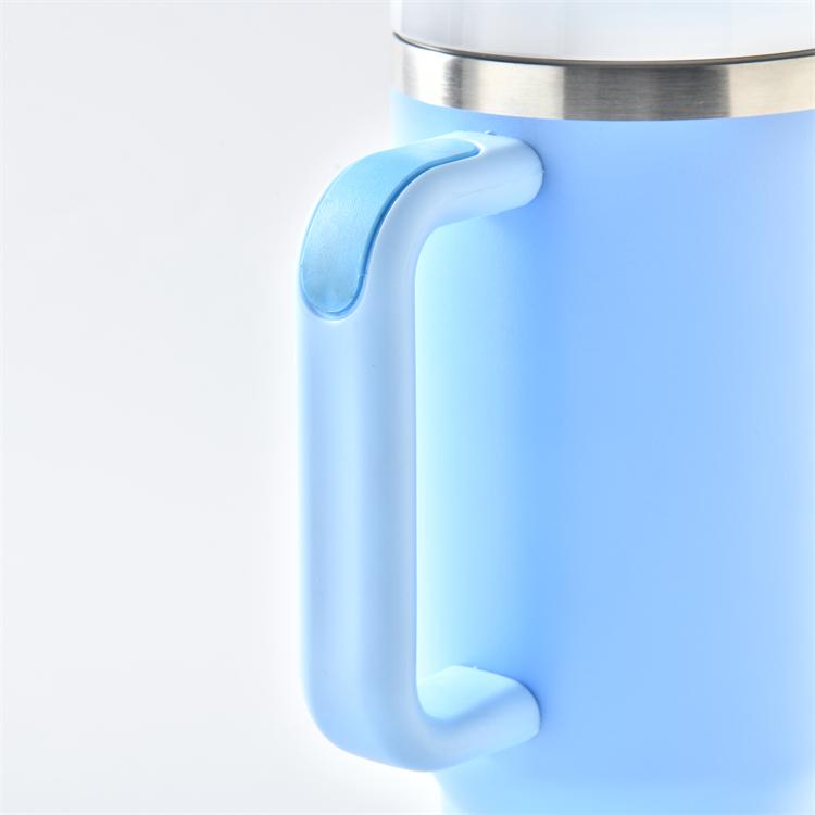 Custom 40 Oz Tumbler Reusable Stainless Steel Insulated Water Bottle 40 Oz Coffee Cup Travel Car Cup With Handle Straw Cover