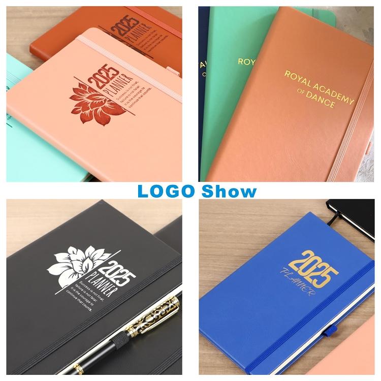 High Quality Business Office Lining Personalized Printing Notebook PU Leather Customized A5 Hardcover Journal Notebook With Logo